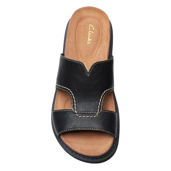 NWT Clarks Women's Arwell Walk Black Leather Flat Sandal – Size 9 - Picture 5 of 6